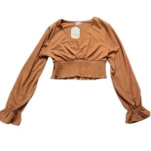 Altar’d State Long Sleeve Smocked Babydoll Top